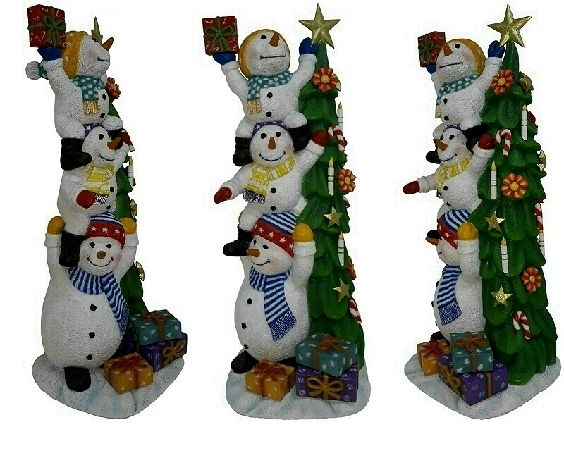 Funny Christmas Snowman Family Statue - Custom Made