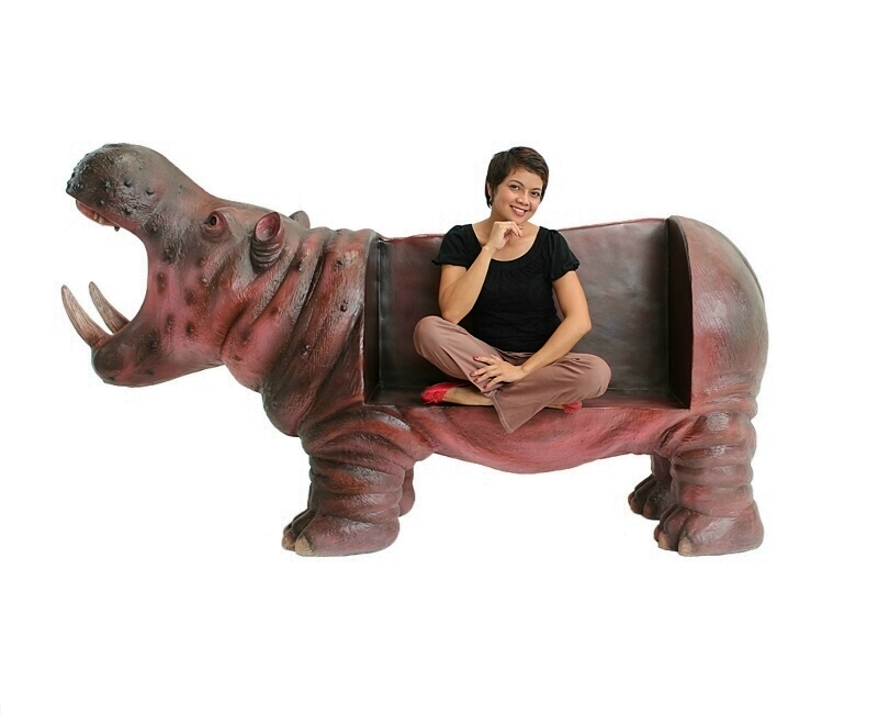 Life Size Hippo Bench Seat - Custom Made