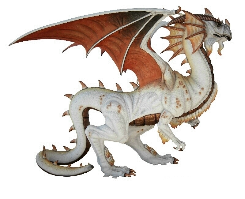 Life Size White Mystical Dragon Statue - Custom Made