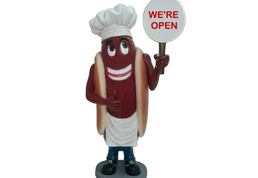 1627 FUNNY CHEF HOT DOG ADVERTISING SIGN STATUE 1