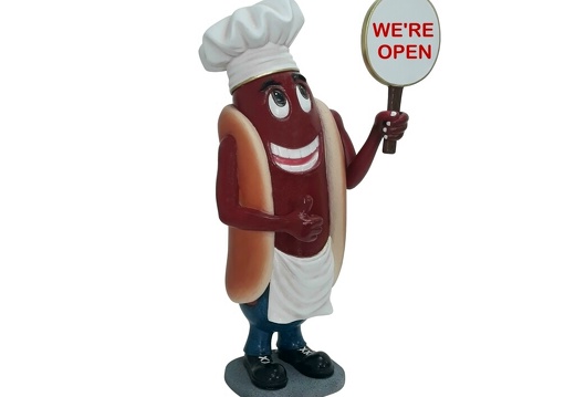 1627 FUNNY CHEF HOT DOG ADVERTISING SIGN STATUE 2