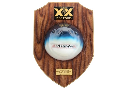 401 BEER SHARKS HEAD BOTTLE OPENER LIGHT WOOD 1