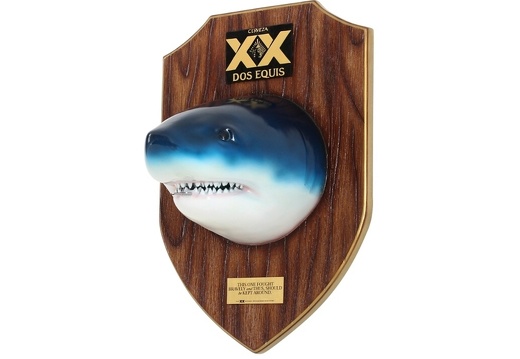 401 BEER SHARKS HEAD BOTTLE OPENER LIGHT WOOD 2
