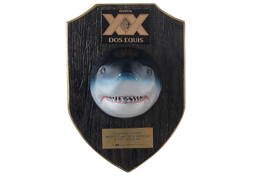 402 BEER SHARKS HEAD BOTTLE OPENER DARK WOOD 1