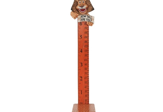 B0416 FRIENDLY FUNNY LION HOW TALL ARE YOU RULER ON A BASE 1