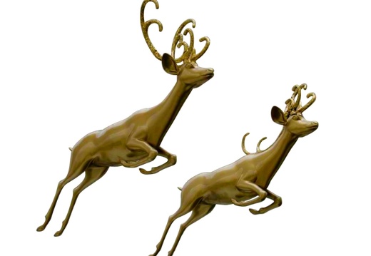 1509 CHRISTMAS GOLD REINDEER STATUES
