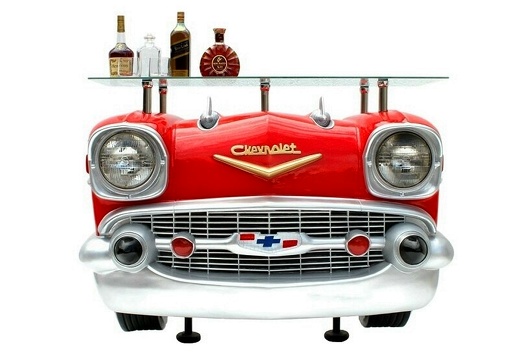 1030RED RETRO VINTAGE CAR BAR 2 RED