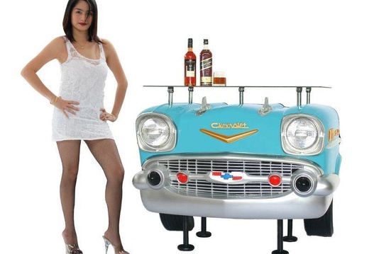 1030TQ RETRO VINTAGE CAR BAR 2 TURQUOISE