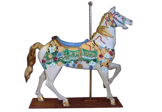 1539 LIFE LIKE LIFE SIZE CAROUSEL MERRY GO ROUND HORSE RESIN