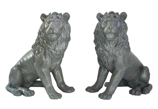 452 LIFE LIKE STONE EFFECT LEFT RIGHT MALE LIONS