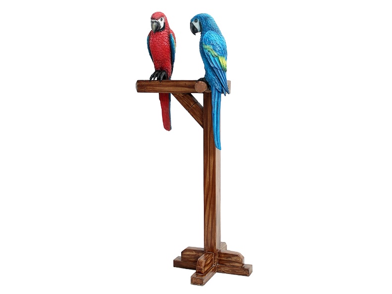 526_LIFE_LIKE_PAIR_OF_BLUE_AND_RED_PARROTS_ON_WOODEN_PERCH_2.JPG