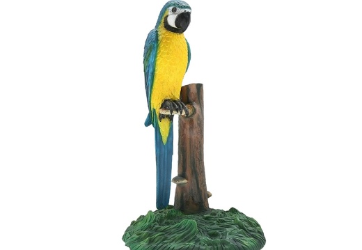 546 LIFE LIKE PARROT ON WOOD PERCH