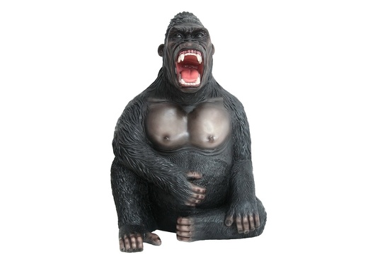 573 LIFE LIKE ANGRY SITTING SILVER BACK GORILLA 1
