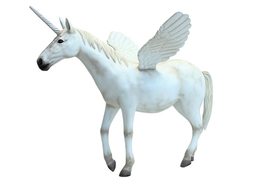 578 LIFE LIKE WHITE UNICORN HORSE WITH WINGS 1