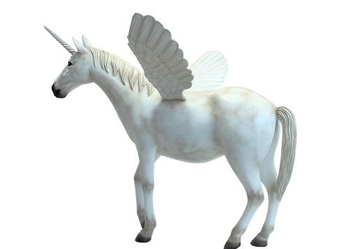 578 LIFE LIKE WHITE UNICORN HORSE WITH WINGS 2