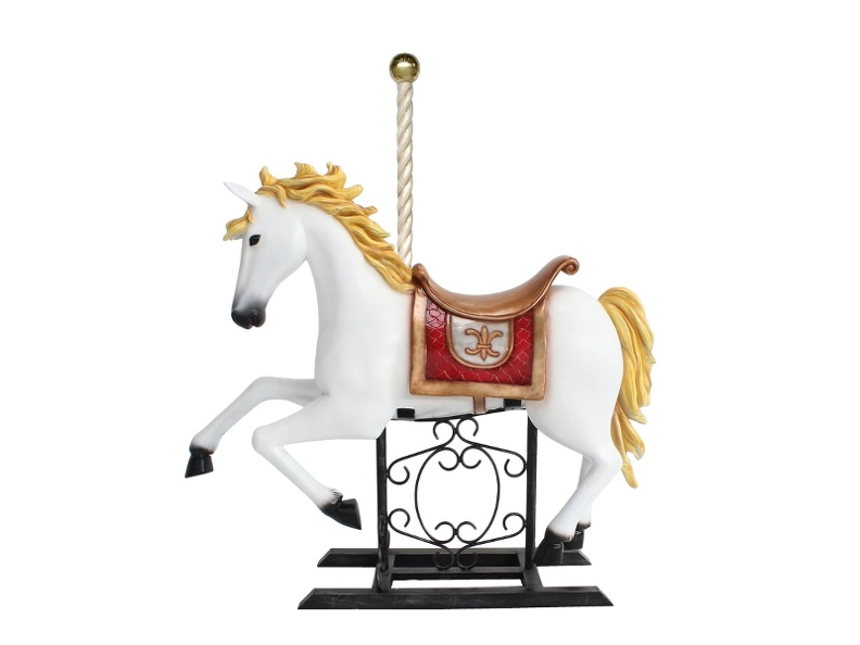 583_LIFE_LIKE_CAROUSEL_HORSE_ON_ANTIQUE_METAL_STAND_1.JPG