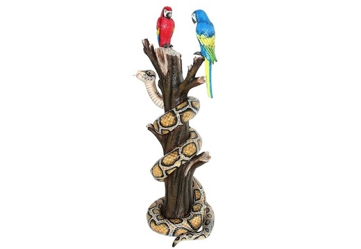 637 LIFE LIKE SNAKE CRAWLING ROUND TREE BRANCH 2 PARROTS 2