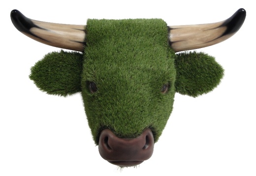 964 LIFE LIKE BULL COWS HEAD SYNTHETIC GRASS TURF 3D ANIMAL ALL ANIMALS AVAILABLE AS GRASS 1