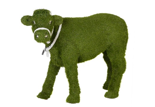 B0210 LIFE LIKE BABY COW ARTIFICIAL GRASS ANIMAL STATUE