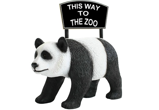 JBA200A LIFE LIKE BABY PANDA WITH ADVERTISING BOARD ANY WORDS PAINTED ON THE ADVERTISING BOARD