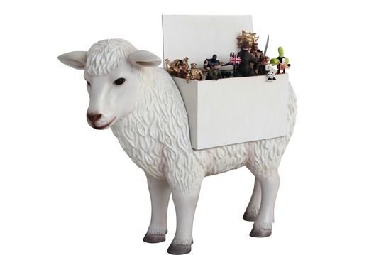 JJ5011 LIFE LIKE WHITE SHEEP STORAGE BOX CHILDRENS TOY BOX 3