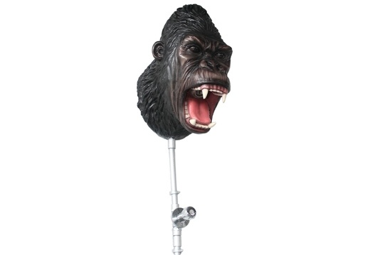 JJ6080 LIFE LIKE ANGRY GORILLA HEAD WORKING SHOWER WALL MOUNTED 2