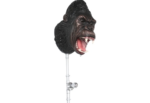 JJ6080 LIFE LIKE ANGRY GORILLA HEAD WORKING SHOWER WALL MOUNTED 3