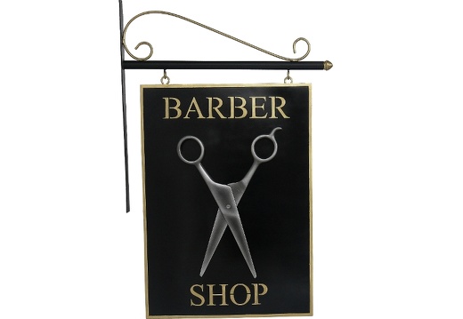 N198 DOUBLE SIDED BARBER SHOP ANTIQUE SCISSORS ADVERTISING BOARD WALL MOUNTED 1