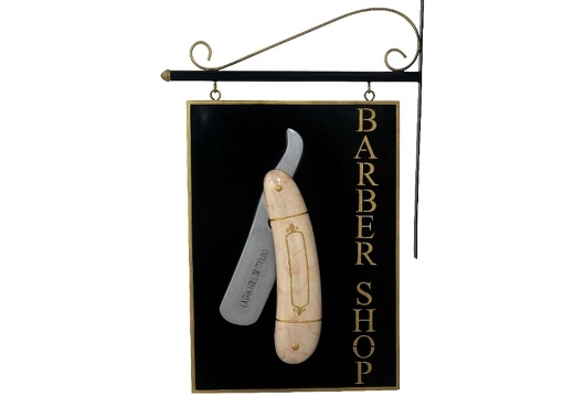 N203 DOUBLE SIDED BARBER SHOP BONE HANDLE SHAVING BLADE ADVERTISING SIGN WALL MOUNTED 1