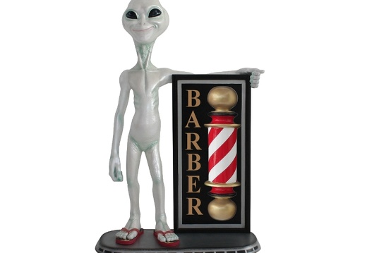 N276 FUNNY ALIEN WITH 3D BARBER POLE ADVERTISING BOARD