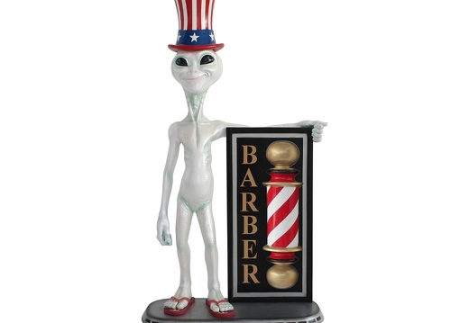 N277 FUNNY UNCLE SAM ALIEN WITH 3D BARBER POLE ADVERTISING BOARD