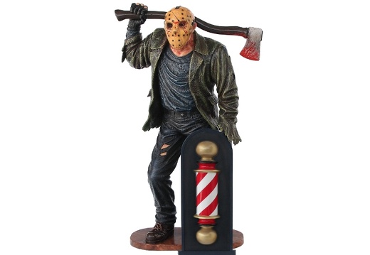 N278 LIFE SIZE SCARY SWAMP MONSTER WITH 3D BARBER POLE ADVERTISING BOARD
