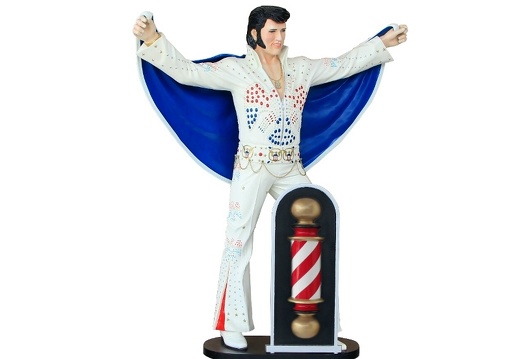 N279 ELVIS FAMOUS ROCK ROLL SINGER CAPE WITH 3D BARBER POLE ADVERTISING BOARD 1
