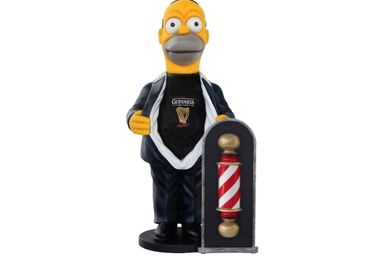 N283 FUNNY HOMER SIMPSON WITH GUINNESS SHIRT WITH 3D BARBER POLE ADVERTISING BOARD