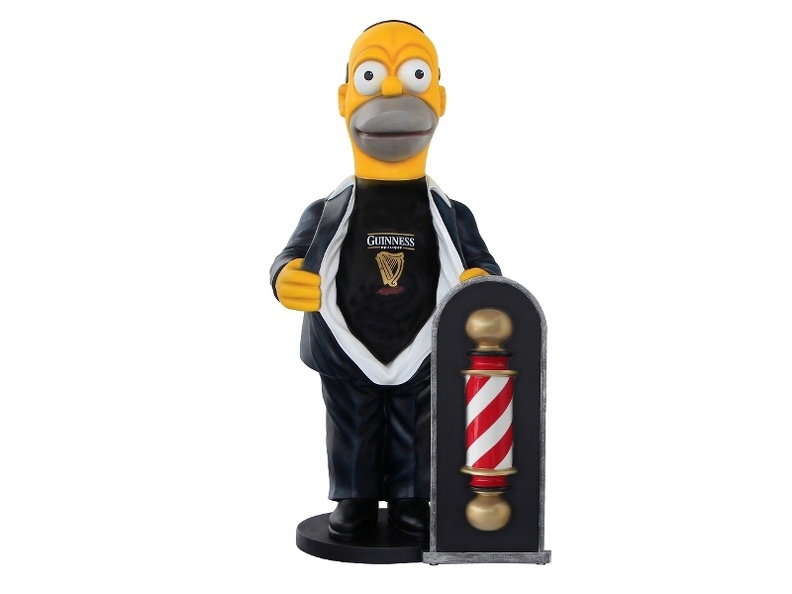 N283_FUNNY_HOMER_SIMPSON_WITH_GUINNESS_SHIRT_WITH_3D_BARBER_POLE_ADVERTISING_BOARD.JPG