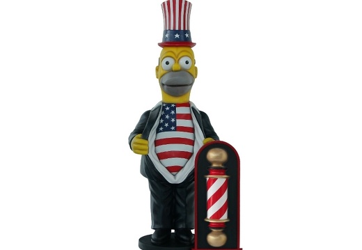 N284 UNCLE SAM HOMER SIMPSON WITH 3D BARBER POLE ADVERTISING BOARD