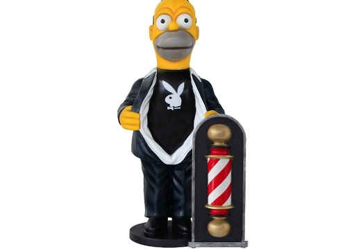 N285 FUNNY HOMER SIMPSON WITH PLAY BOY SHIRT WITH 3D BARBER POLE ADVERTISING BOARD
