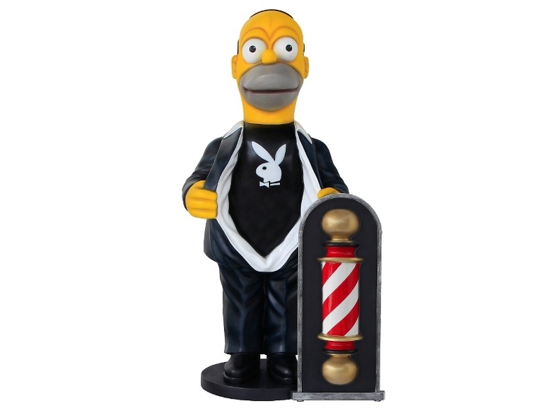 N285_FUNNY_HOMER_SIMPSON_WITH_PLAY_BOY_SHIRT_WITH_3D_BARBER_POLE_ADVERTISING_BOARD.JPG
