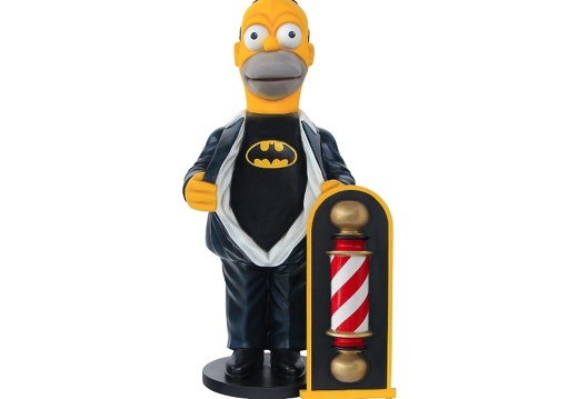 N289 FUNNY HOMER SIMPSON WITH BATMAN SHIRT WITH 3D BARBER POLE ADVERTISING BOARD