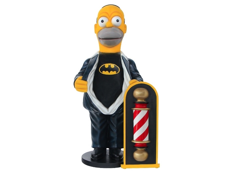 N289_FUNNY_HOMER_SIMPSON_WITH_BATMAN_SHIRT_WITH_3D_BARBER_POLE_ADVERTISING_BOARD.JPG