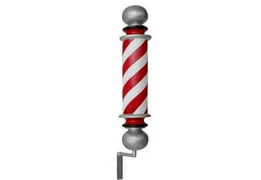 N6186 RED WHITE SILVER BARBER POLE WALL MOUNTED