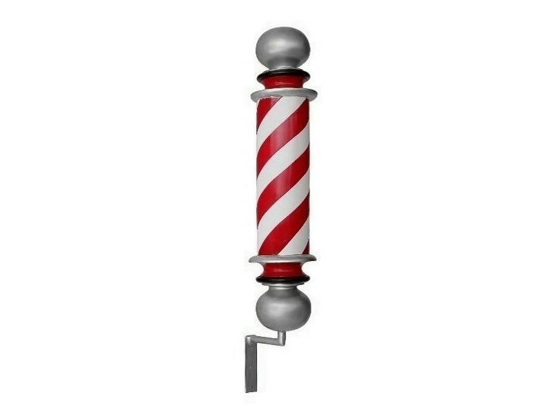 N6186_RED_WHITE_SILVER_BARBER_POLE_WALL_MOUNTED.JPG