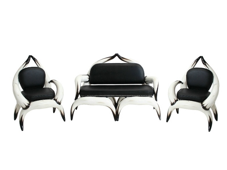 ARB001_BULL_HORN_SOFA_TWO_ARM_CHAIRS_WITH_BLACK_LEATHER_STUDDED_UPHOLSTERY.JPG