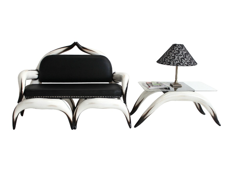 ARB006_BULL_HORN_SOFA_WITH_BLACK_LEATHER_STUDDED_UPHOLSTERY_SIDE_COFFEE_TABLE.JPG