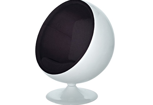 ARC023 RETRO EGG CHAIR WHITE BLACK ALL COLOUR COMBINATIONS AVAILABLE 2