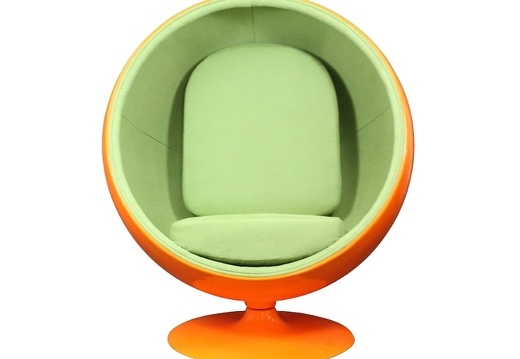 ARC024 RETRO EGG CHAIR ORANGE GREEN ALL COLOUR COMBINATIONS AVAILABLE 2