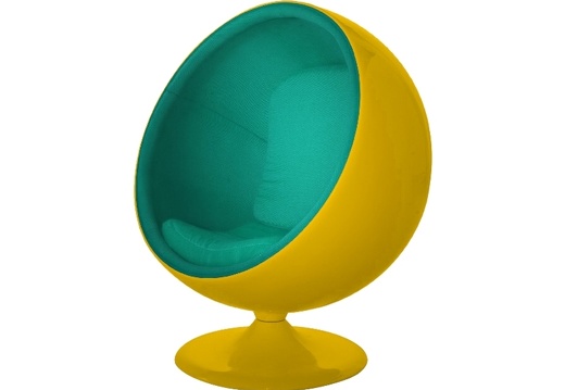 ARC028 RETRO EGG CHAIR YELLOW GREEN ALL COLOUR COMBINATIONS AVAILABLE 1