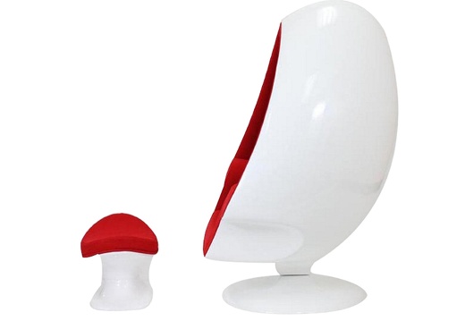 ARC030 SCI-FI EGG CHAIR WHITE RED ALL COLOUR COMBINATIONS AVAILABLE 2