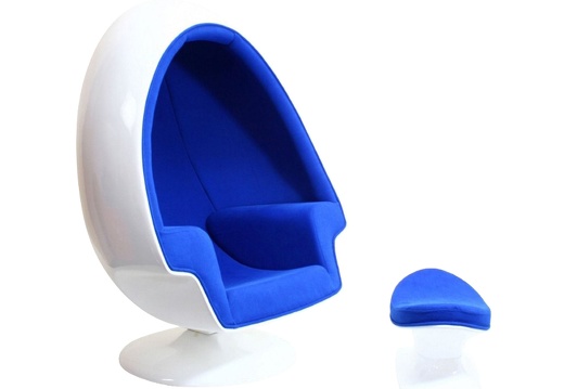 ARC031 SCI-FI EGG CHAIR WHITE BLUE ALL COLOUR COMBINATIONS AVAILABLE