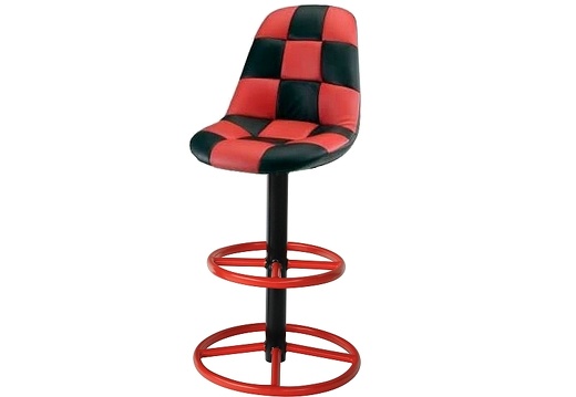 B0221 GRAND PRIX F1 WINNERS CHEQUERED FLAG CHAIR RED